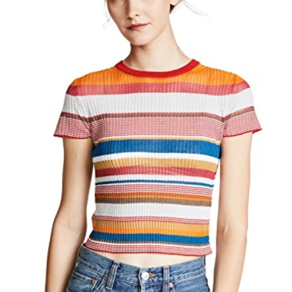 Rag & Bone Katie Metallic Stripe Tee - Picture 3 of 7